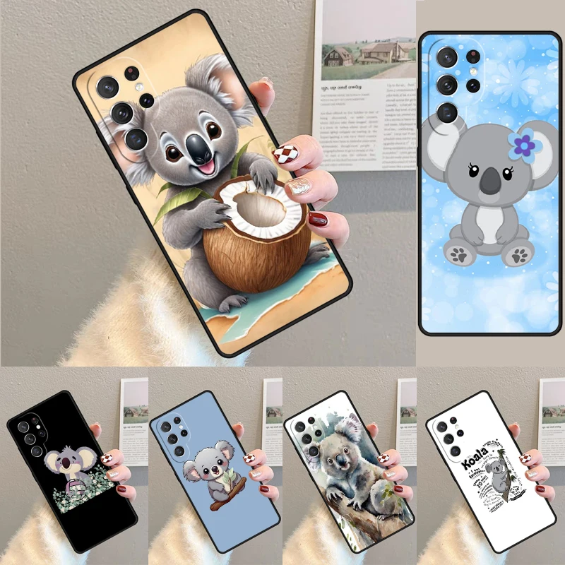 Cute Australia Koala Art phone case Cover For Samsung Galaxy S24 Ultra S21 S22 Ultra S8 S9 S10E Note 10 Plus Note 20 FE S23