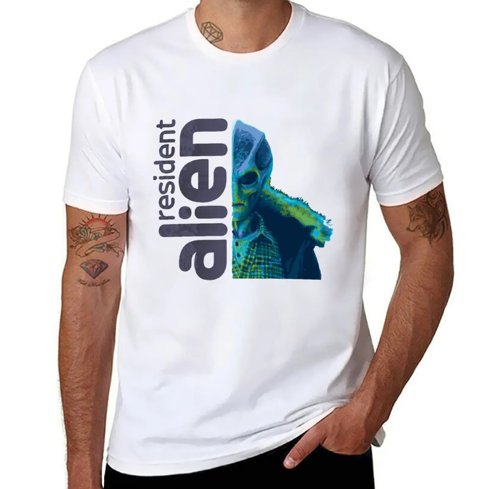 

resident alien T-Shirt man t shirts for men casual man t shirt heavy cotton mens graphic t shirts T-Shirt