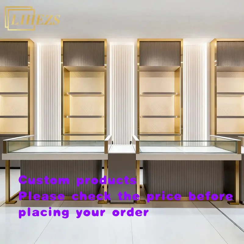 custom.Complete Jewelry Furniture Jewellery Display Wall Cabinet Shop Counter Design Retail Display Solution Provider