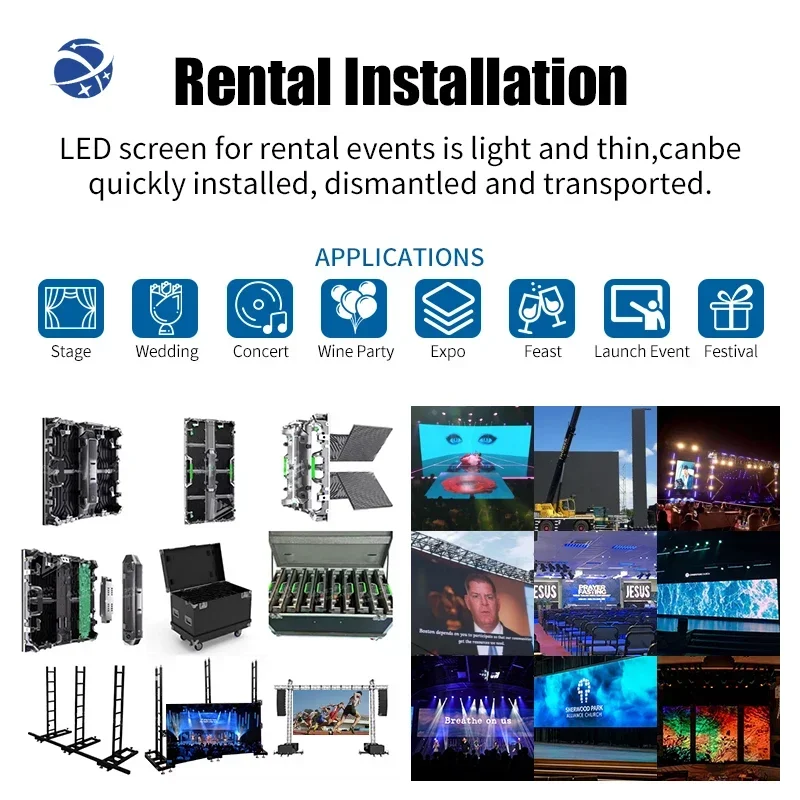 4m X 3m Complete System P2 P3 P2.6 P2.9 P3.91 Led Display 500mmx500mm Led Panel Backdrop Indoor Outdoor Led Screen