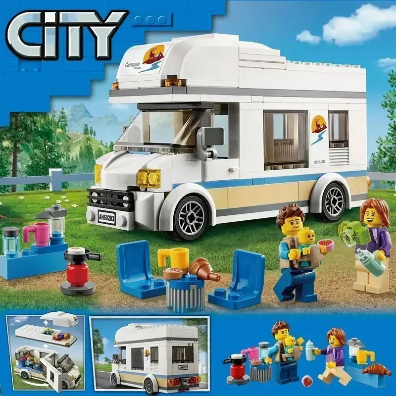 City Series Holiday-Camper-Van Compatible 60283 Building Blocks Bricks Education Assembly Toys for Child Birthday Christmas Gift