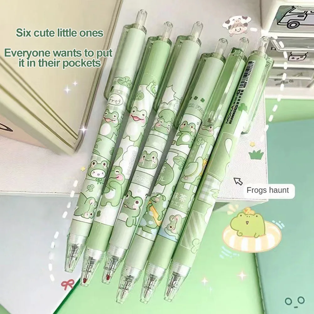 Cute Frog Gel Pens Kawaii Stationery Ballpoint Pen Ballpen Students Gifts Pen Fashion School Office Writing Supplies