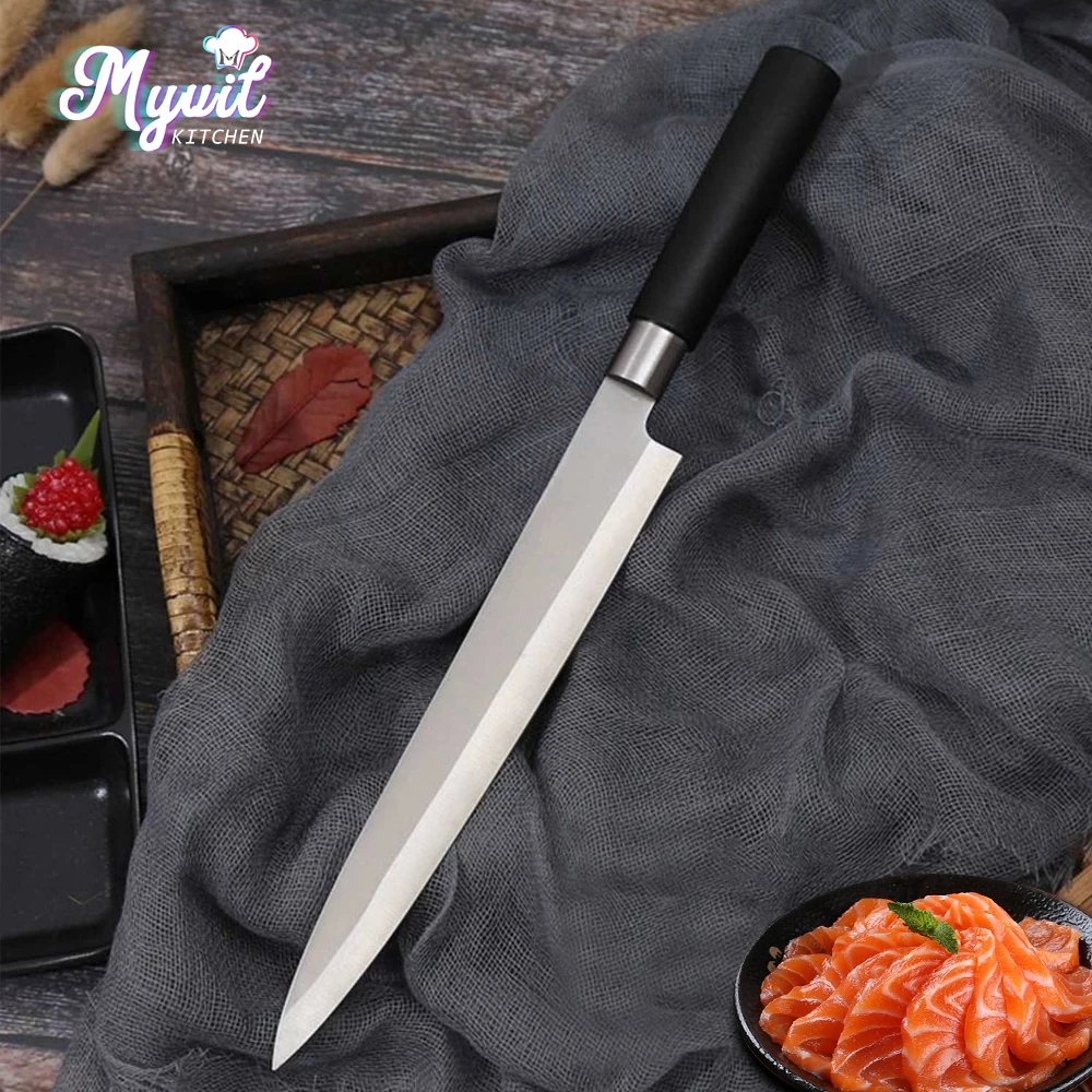 Sushi Knife Salmon Fish Filleting Japanese Chef Knife Stainless Steel Vegetables Slice Meat Cleaver Kitchen Knife