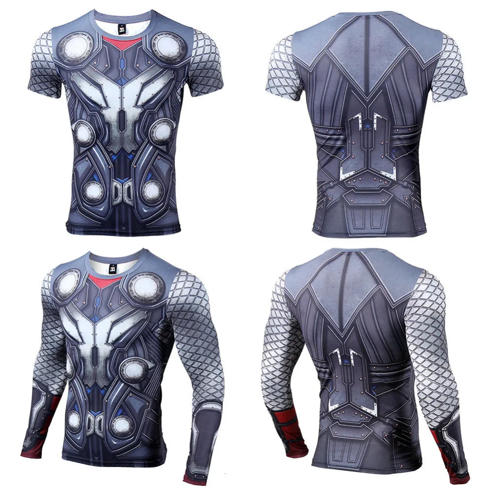 T-shirt à manches longues pour hommes, confortable, imprimé en 3D, chemise de Compression, héros Cosplay, hauts de gymnastique, Fitness, musculation, 2024