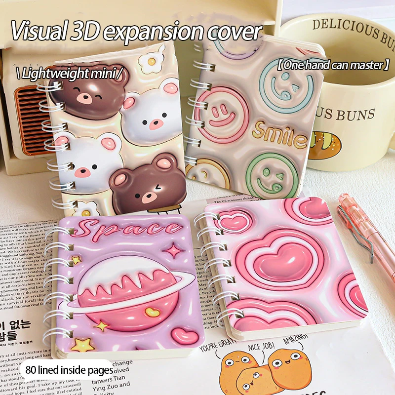 Cartoon cute A7 Expansion coil This student prize school supplies portable record notebook small book