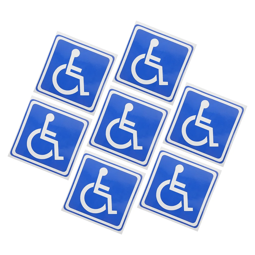 

7pcs Wheelchair Sticker Set Vinyl Decal For Car Window Door Bumper Disabled Parking Sign Handicap Symbol Traffic Safety Decor