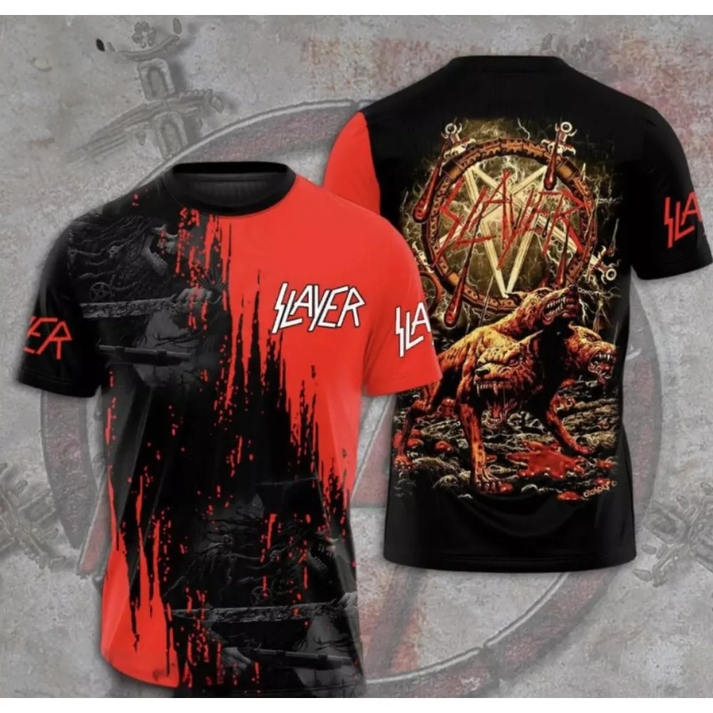 

Popular Metal Rock Band Slayer 3D Print T-shirts Men's Hip Hop Style Street TShirt Fashion Short Sleeve Top Oversized Streetwear