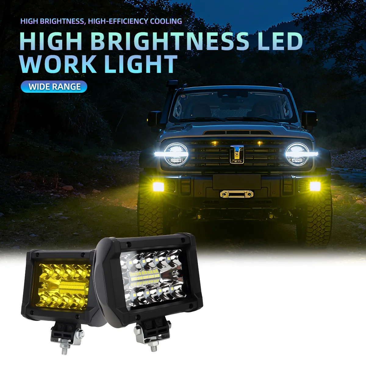 1pc Super Bright Off-road Spot Flood Combo Work Light 12v LED Light Bar 6000K for Car SUV 4x4 Boat ATV Beach Buggy LED Headlight