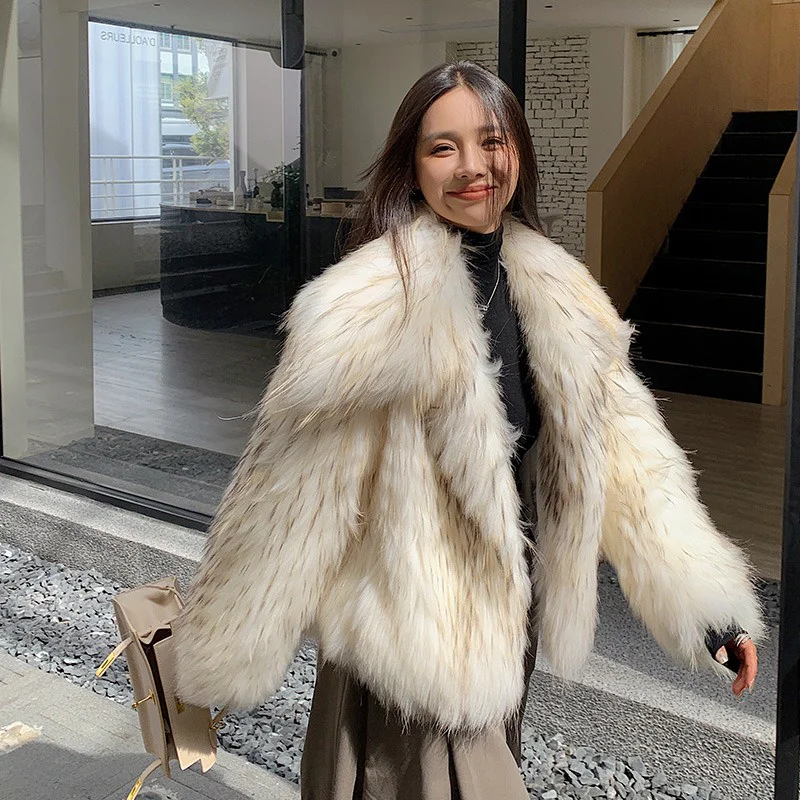 Autumn And Winter New Women‘s Fur Thick Coat High Quality Raccoon Fur Advanced Design Attractive Girl Fur Warm Short Coat 2023