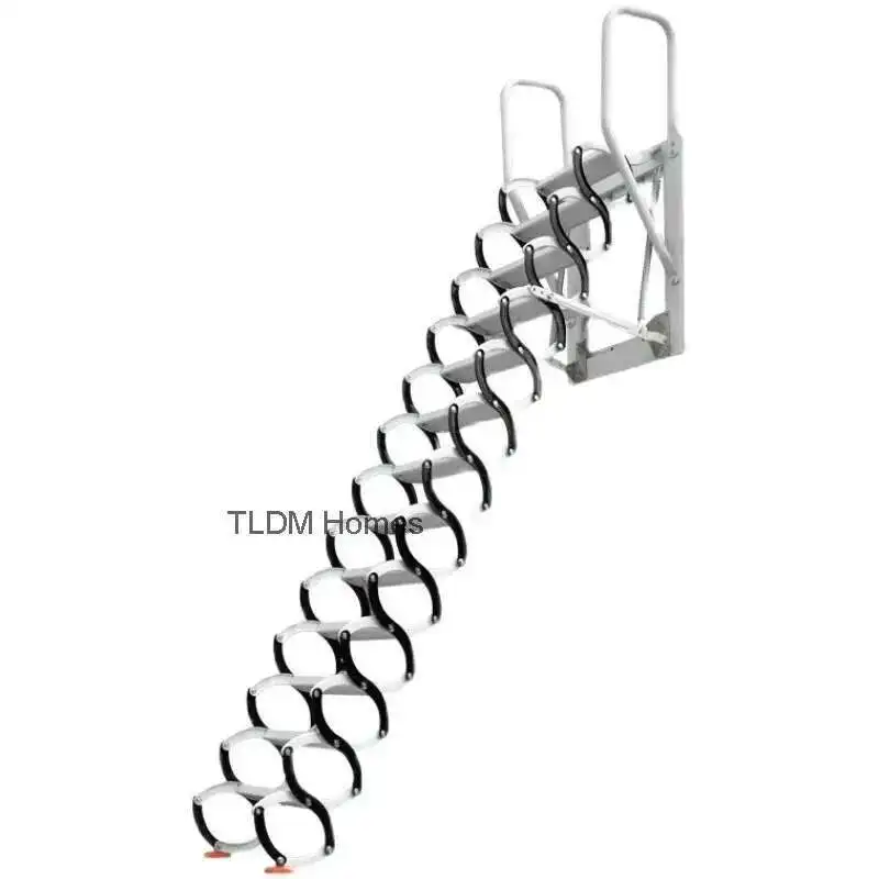 Multifunctional Home Furniture Invisible Folding Ladder Indoor Outdoor Telescopic Stairs Aluminum Alloy Thickened Ladders