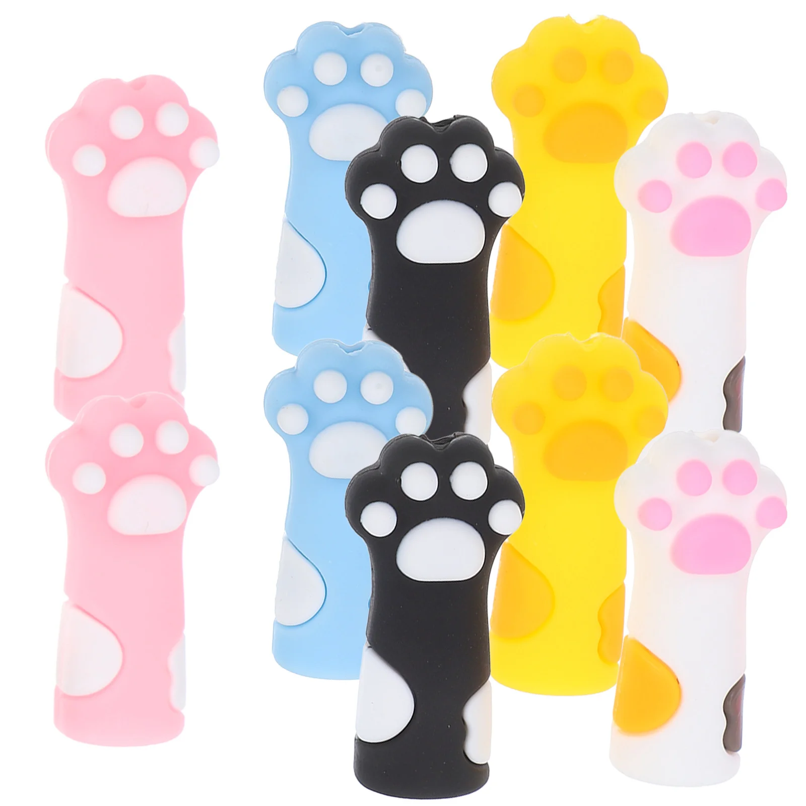 TEHAUX 10 قطعة سدادات إبرة الحياكة من السيليكون تصميم مخلب القط الكرتوني ألوان متنوعة لصياغة التطريز #3