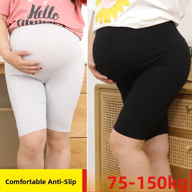 

Pregnant Women Safety Pants Thin Summer Outdoor Wear Underwear High Waist Five-Quarter Length Elastic Shorts for Expectant Mo...