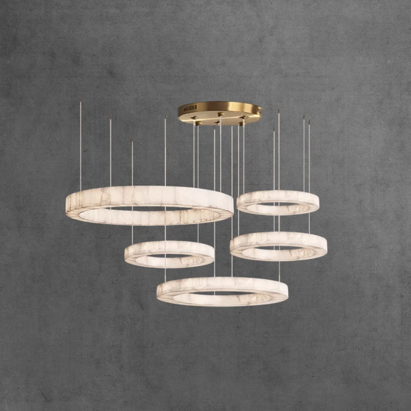 

Illuminate Your Living Room Or Dining Room With Our LED American Natural Marble Chandelier Round Rectangular Dimming Function
