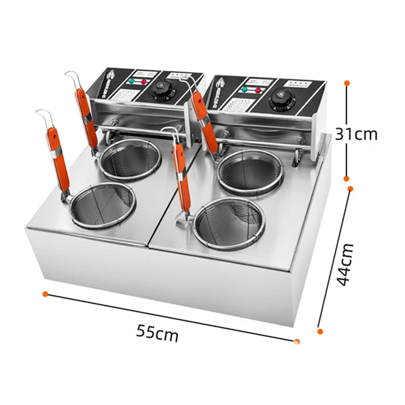 5KW Commerciële Elektrische Noodle Fornuis Dubbele Pot Noodle Fornuis Multi Ring Verwarming voor Malatang Ramen Dumplings Restaurant