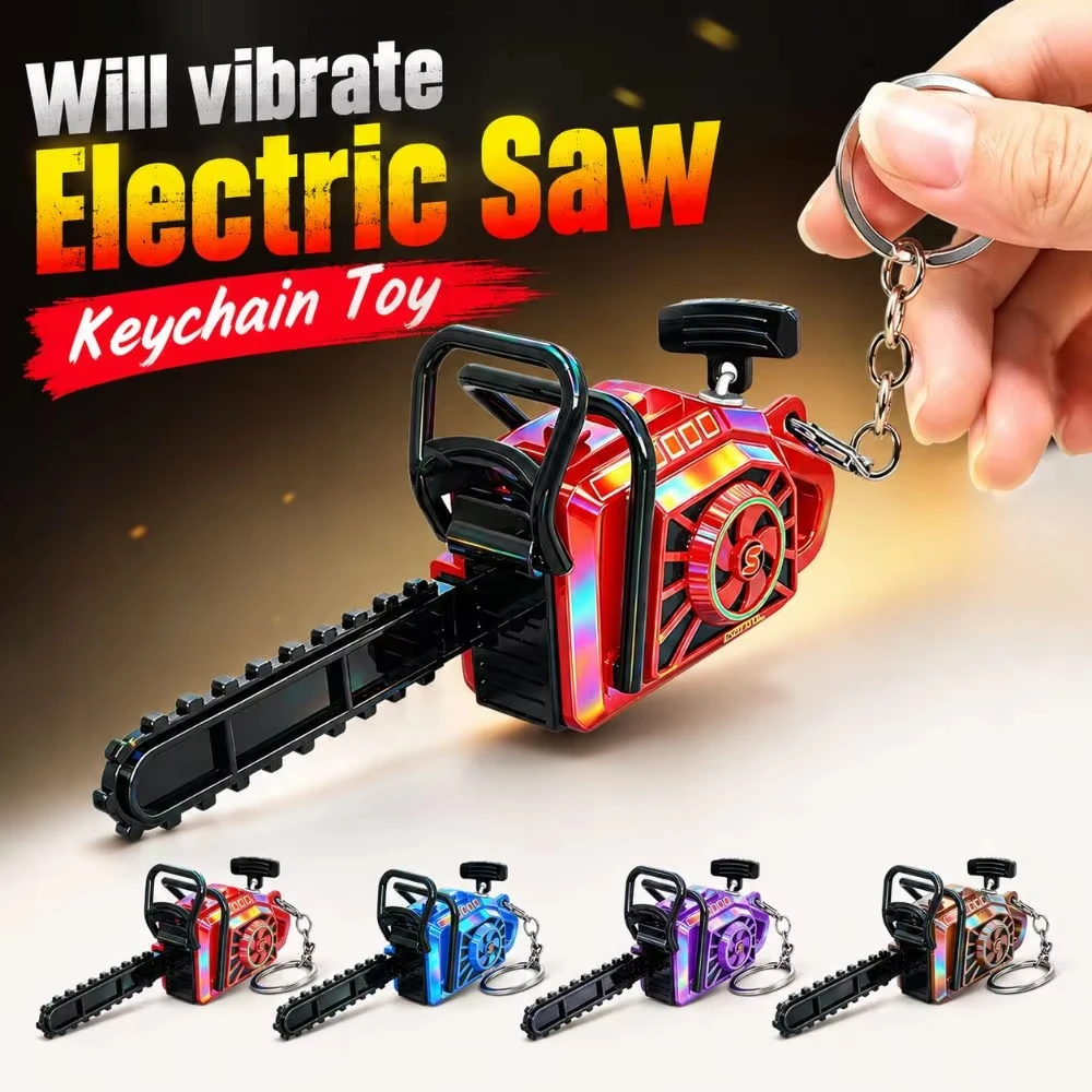 FTCY Mini Chainsaw Model Key Rings  Pendant Realistic Logging Saw Key Adults Stress Relief Keychains  Funny Key Gift