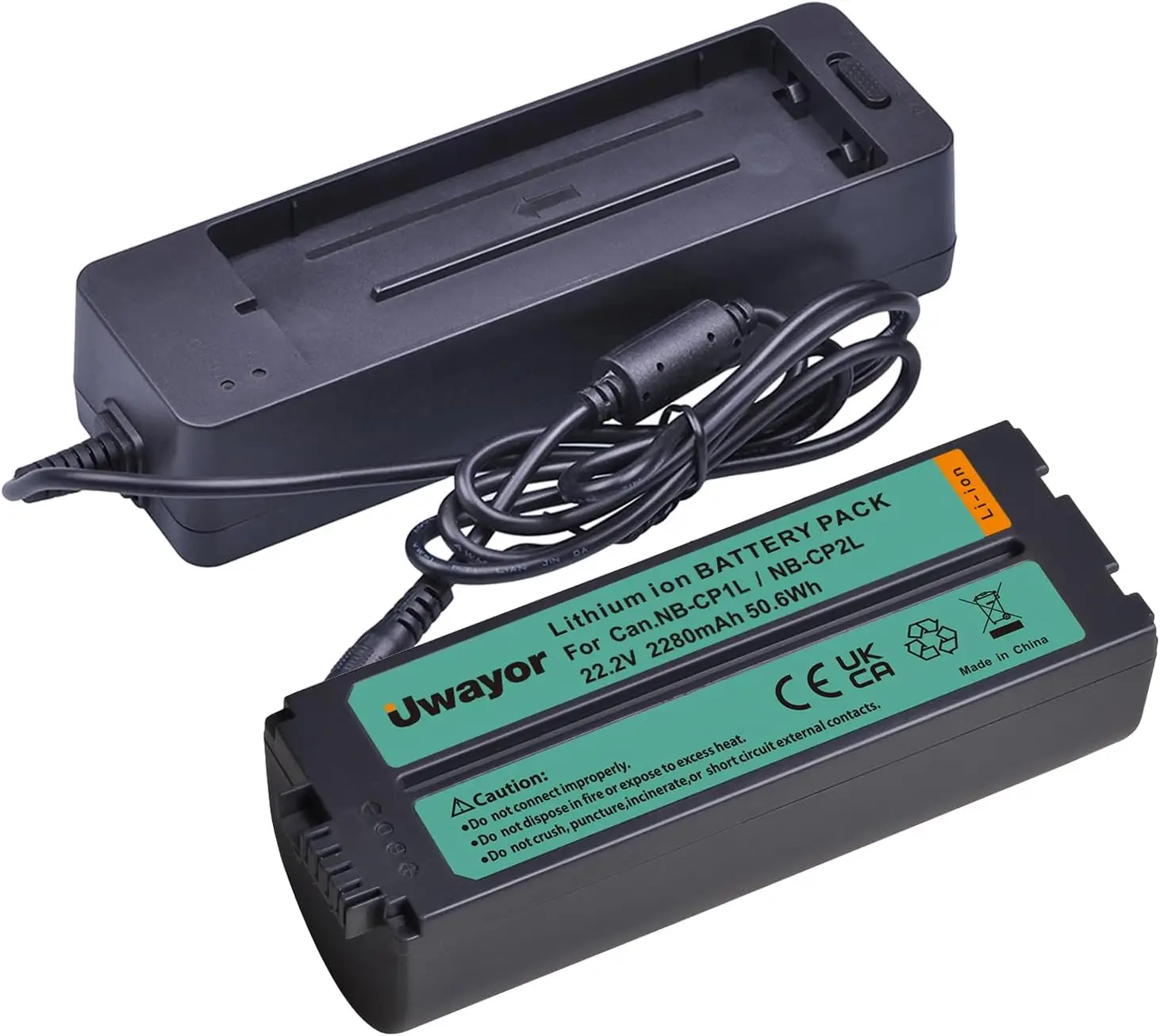 

UWayor 2280mAh NB-CP2L NB-CP1L Battery and Charger Adapter for Canon Photo Printers SELPHY CP1500, CP1300, CP1200, CP910, CP900