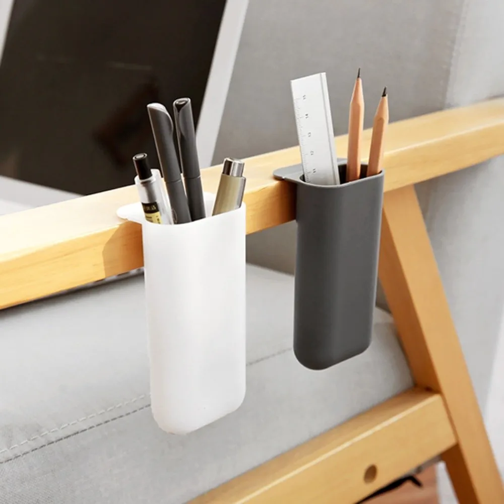Multifunctional PC Screen Pen Holder Clip-on Plastic Wall Mounted Storage Box Strong Adhesive Rounded Edges