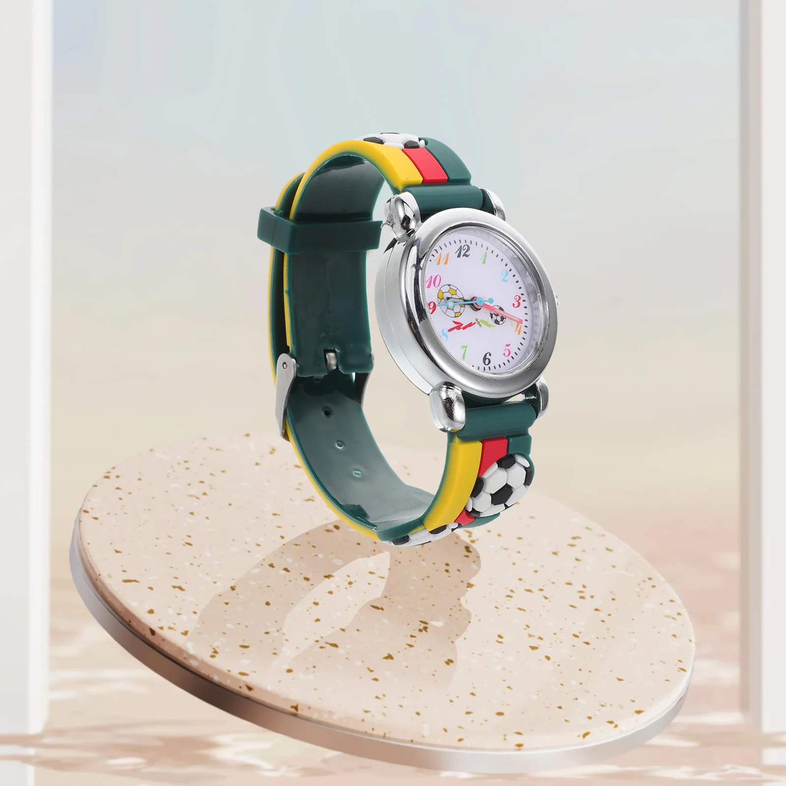 ساعة كارتون لكرة القدم ثلاثية الأبعاد من السيليكون الناعم كوارتز ساعة اليد أداة تعليمية للتعلم والأنشطة الخارجية #6