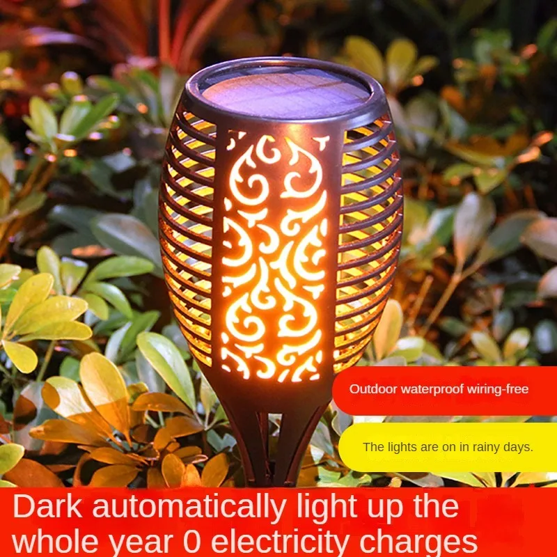 

Outdoor camping waterproof solar light, dynamic simulated flame light, home villa garden landscape, holiday decoration light, ca