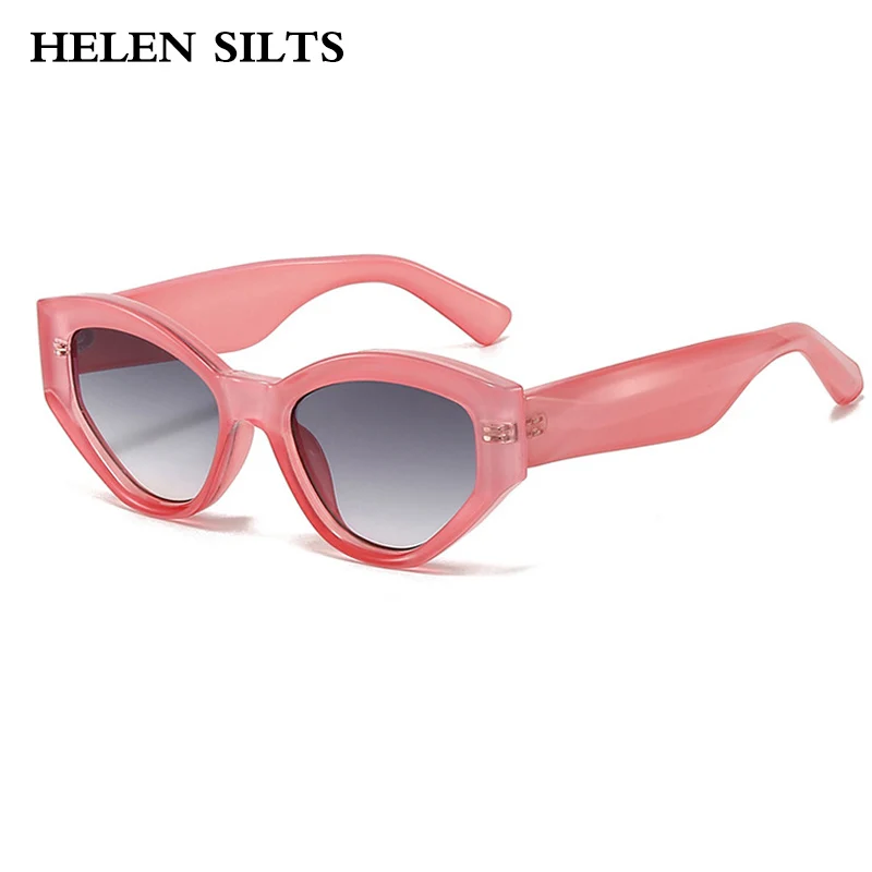 

Vintage Fashion Cat Eye Sunglasses UV400 Clear Gradient Color Irregular Eyewear Trendy Polygon Sun Shades for Men And Women