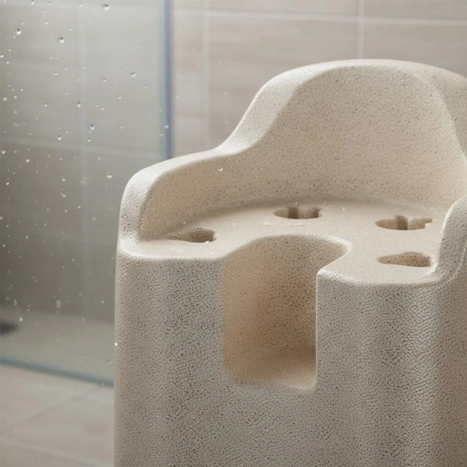 

Expanded Polypropylene Shower Chair Waterproof Ergonomic Shower Seat Mobility Aid Lightweight Bathroom Furniture Easy to Clean