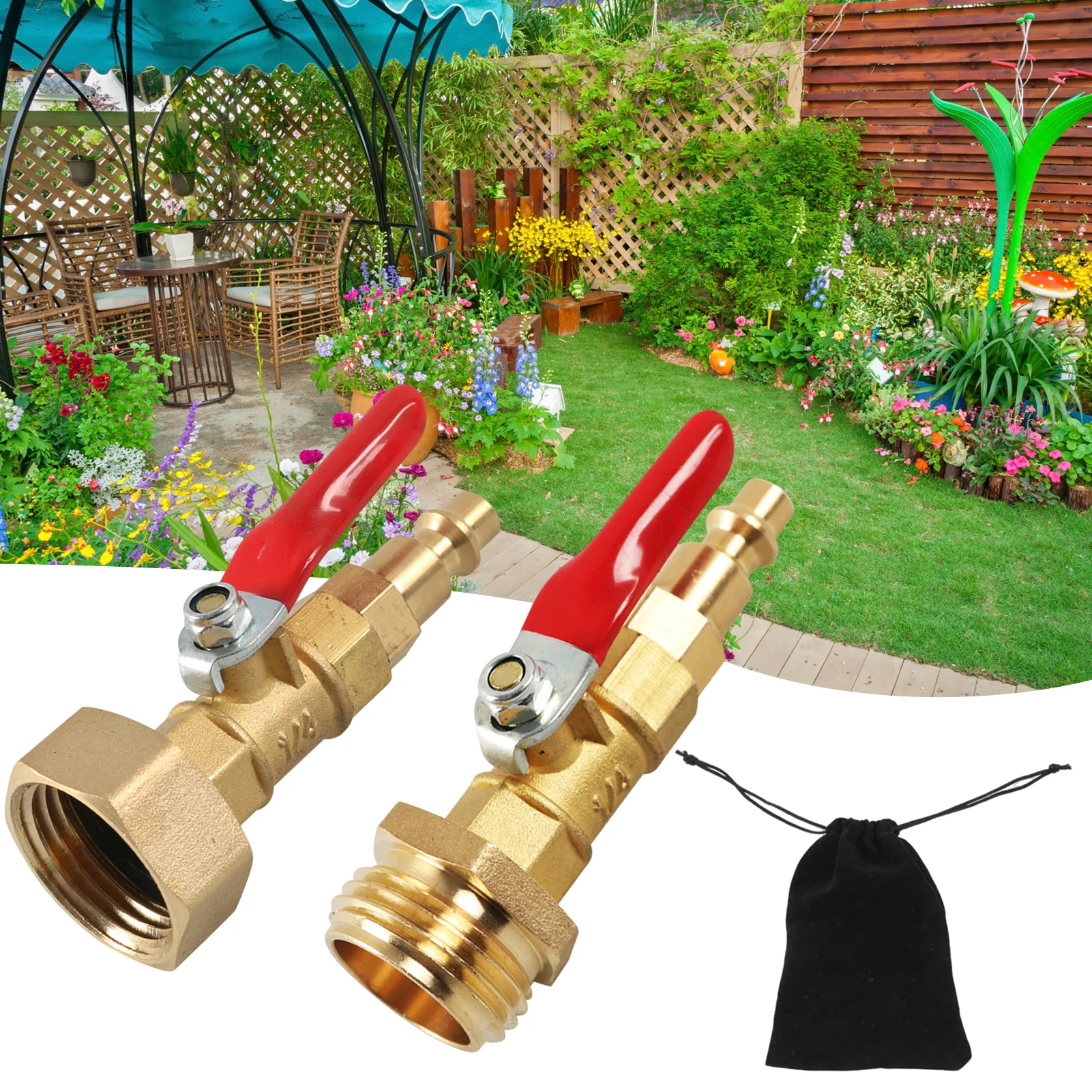 Garden Water Hose Qucik Connector Garden Hose Connectors Brass Hose Connectors Suitable for Hose Bibs Hydrants