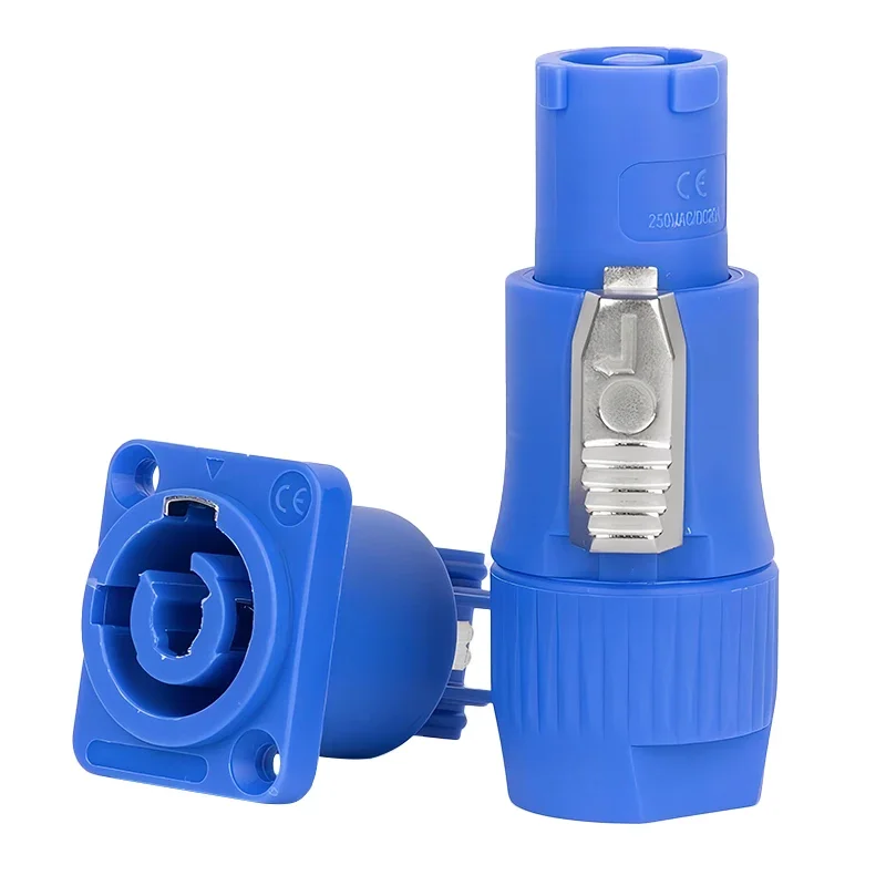 5/10/20PCS  3Pin NAC3FCA NAC3FCB Power Connector LED Speakon Male Female Plug Blue White 20A 250VAC Socket