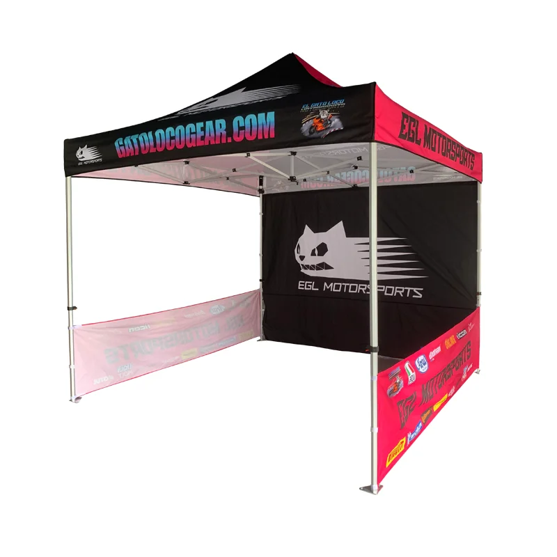 Customized 10*10 FT Folding Tent Luxury Frame Canopy Roof Customized Logo Customized Color Full Printing Used For Outdoor Event