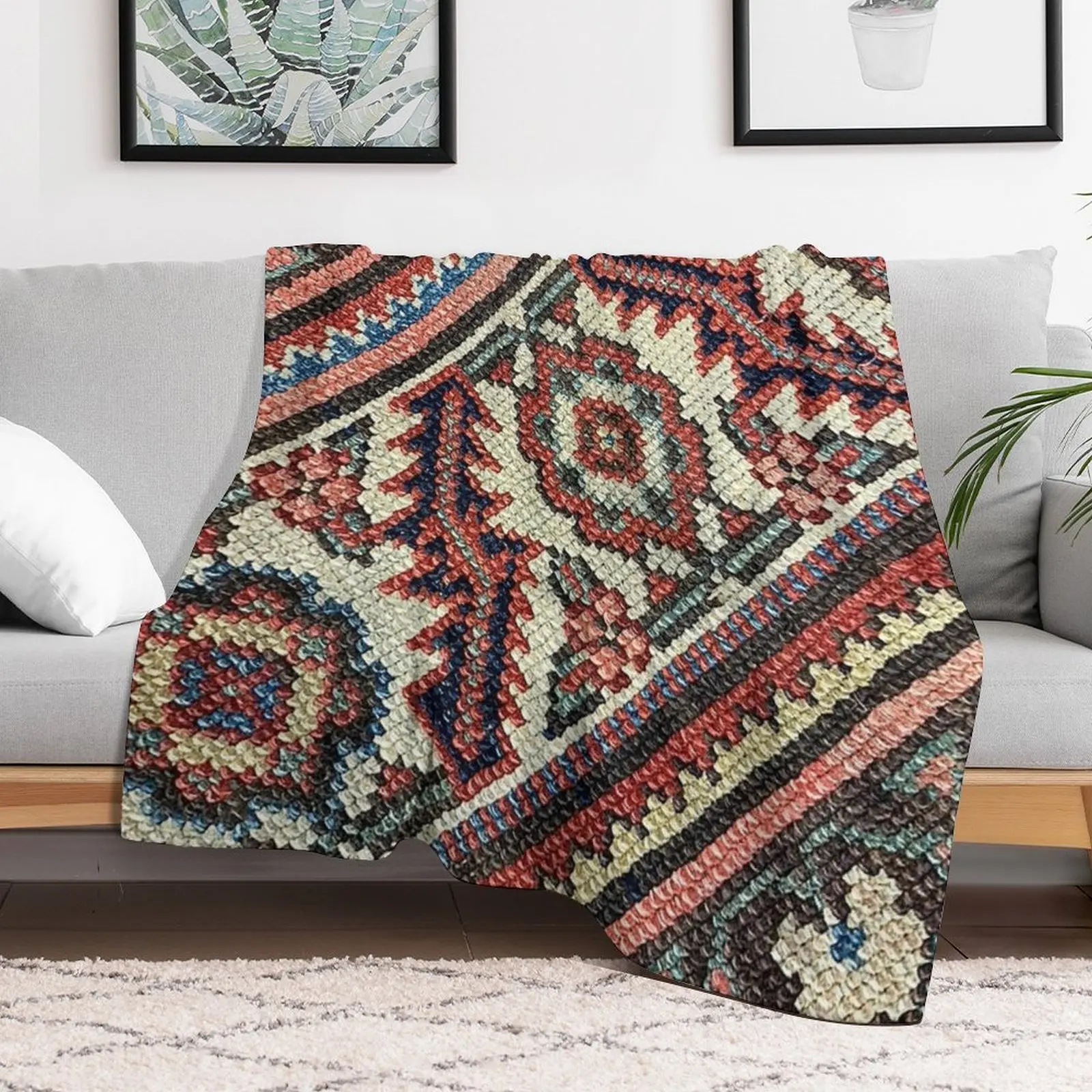 Decorative Kilim, Navaho Weave, Woven Textile Throw Blanket Shaggy Flannels Personalized Gift Luxury Throw Blankets