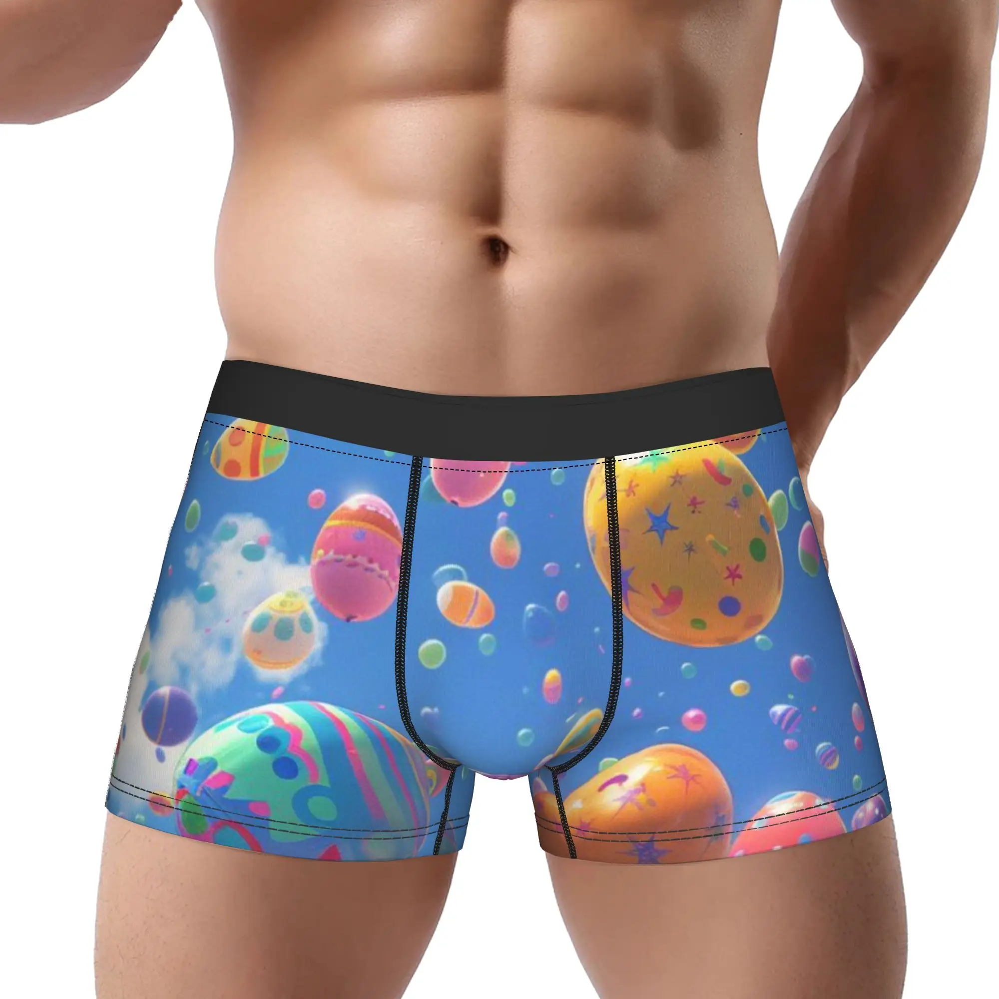 

Трусы-боксеры для мужчин Easter Bunny Peeps Eggs 1, дышащие, вентилируемые, короткие шорты