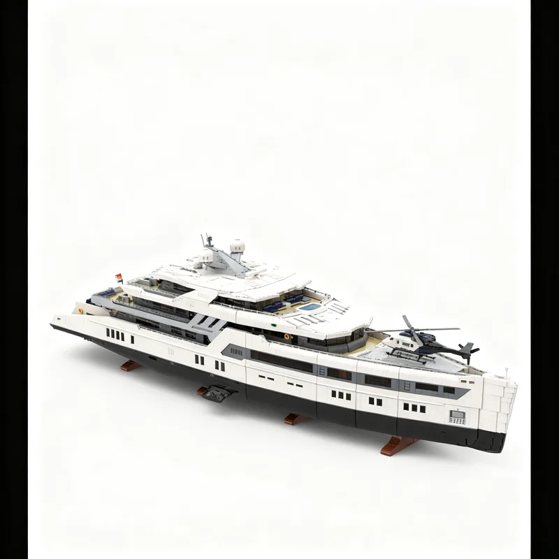 47827pcs MOC Boat Ultra MEGA Yacht - 48 000 Parts - MINI-Fig Scale MINI Model Building Blocks Christmas Gift Construction Art 3D