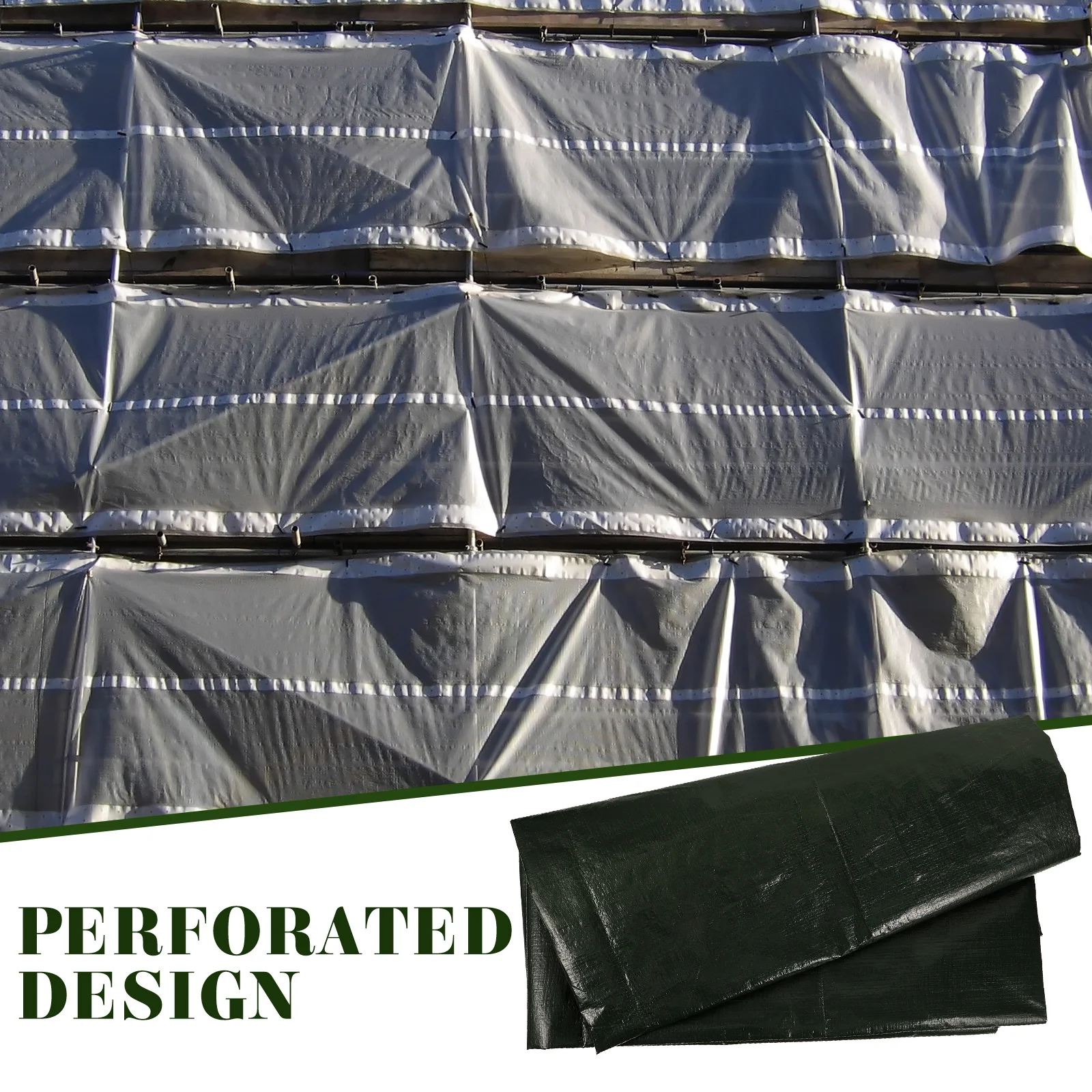 

Heavy Duty Waterproof Pe Shade Cloth Tarp Large Outdoor Protective Cover Durable Buttonhole for Lawn Patio Vehicles