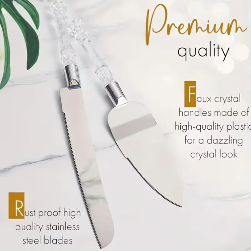 2pcs - Stainless Steel Cake Knife and Spatula Set, Suitable for Wedding Cakes, Birthday Cakes, Includes a Cake Knife and a Stain