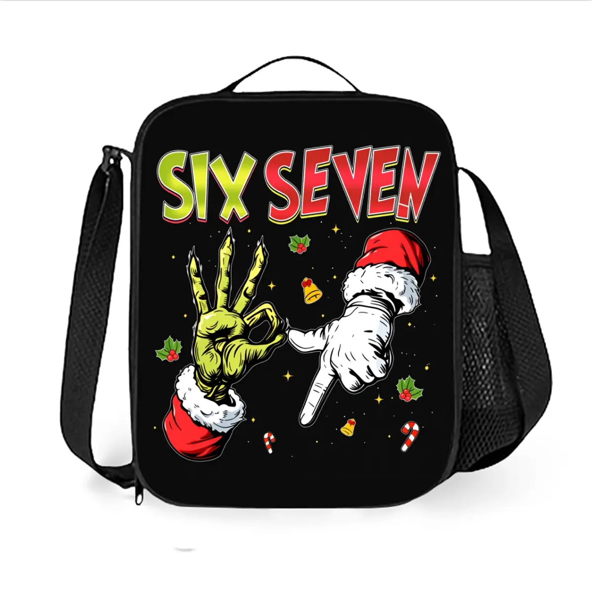 Bunte Nummer 67 Muster Schultergurt-Lunchbag für Jungen/Mädchen Beste Geschenke 2D Cartoon Schul-Bento-Lunchbox-Tasche für Kinder