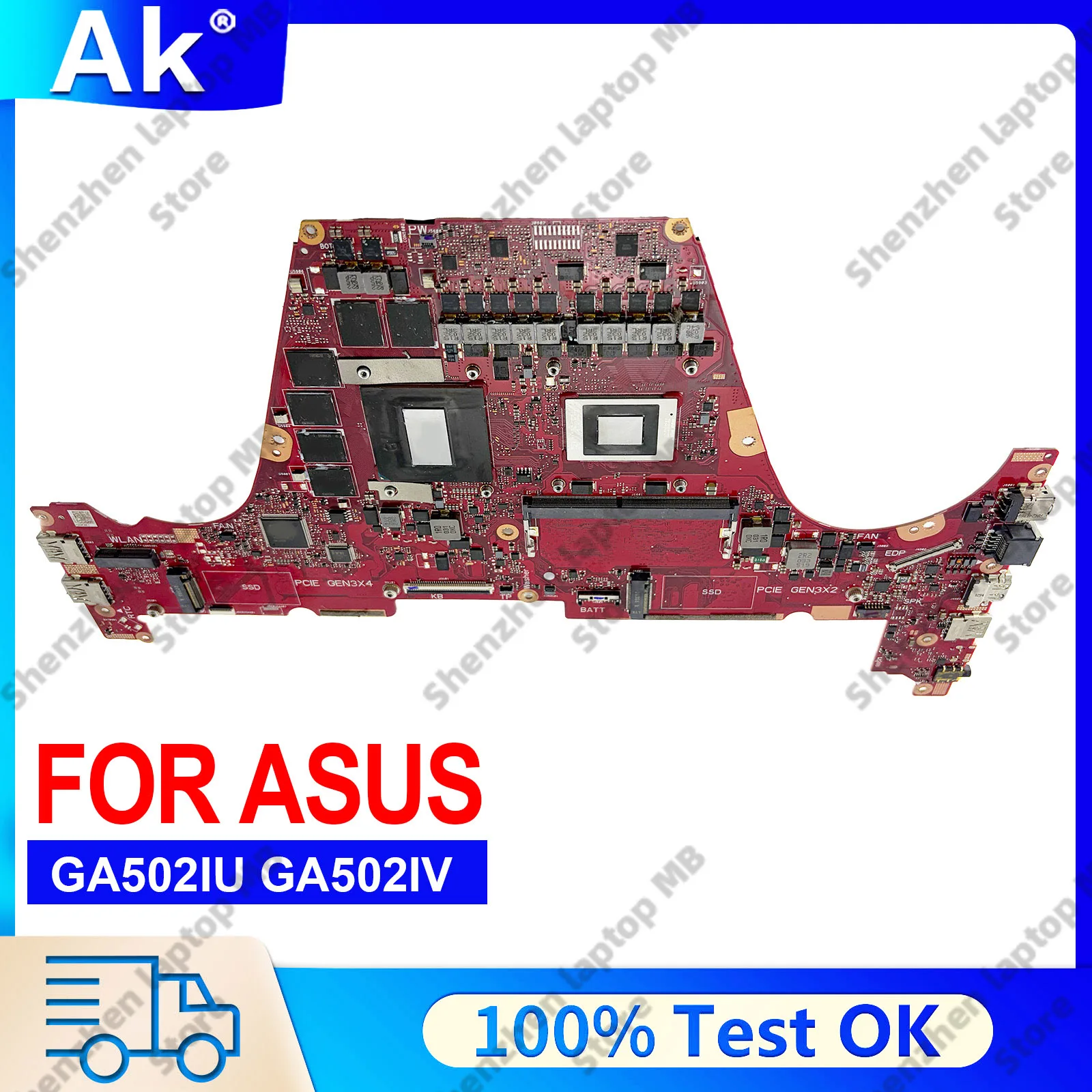 

GA502IU Laptop Motherboard For ASUS ROG Zephyrus G15 GA502IV GA502IU GA502I Notebook Mainboard With R5 R7 R9 CPU 100% tests OK