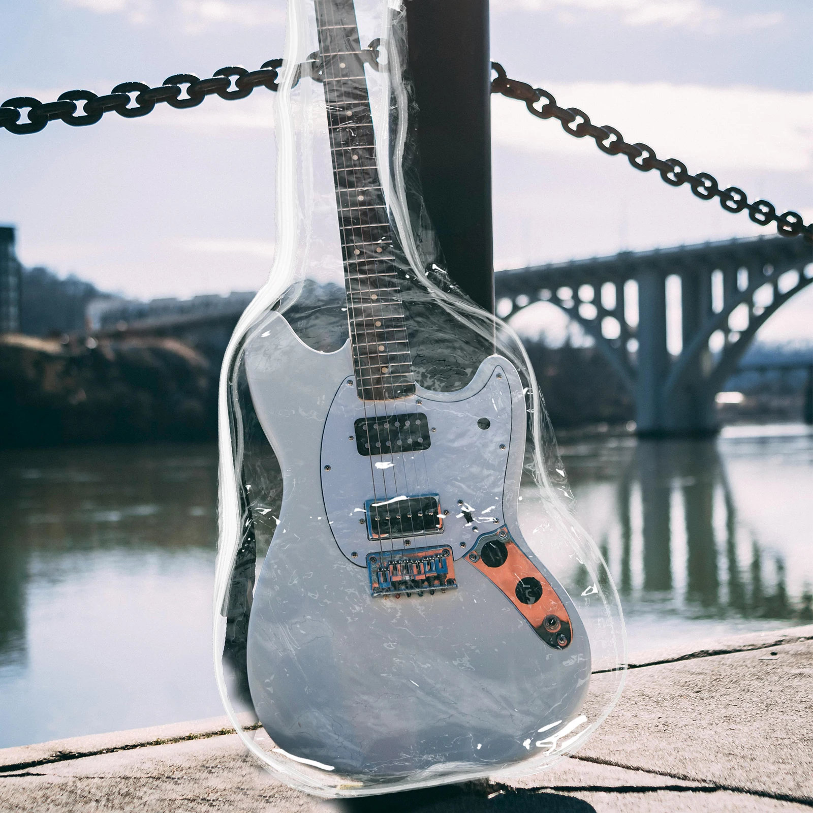 

Electric Guitar Protective Cover Case Transparent Key Bass Dust Comfortable Body