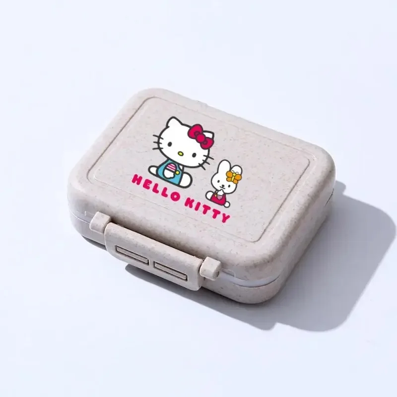 Sanrio Kawaii HelloKitty MyMelody Kuromi Cartoon Anime Accessories Waterproof and Moistureproof Portable Organizer Pill Box Gift