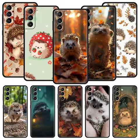 Cute Little Hedgehog Phone Case For Samsung Galaxy S25 S24 S23 S22 S20 Ultra S21 FE 5G S10 Plus S10E Soft TPU Cover