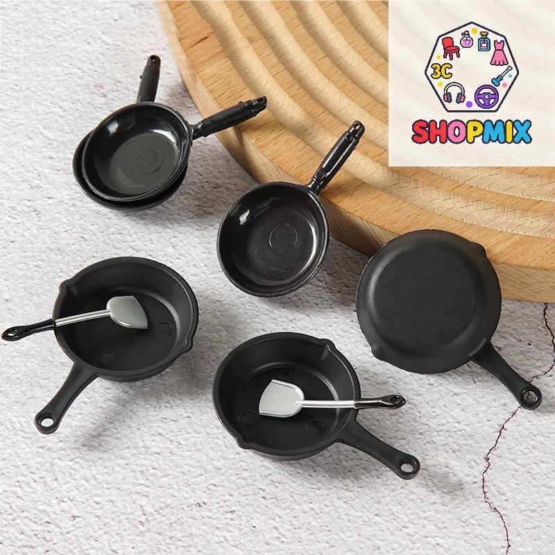 1/12 casa de bonecas simulação frigideira panela modelo casa de bonecas em miniatura cozinha panelas acessórios casa de bonecas decoração