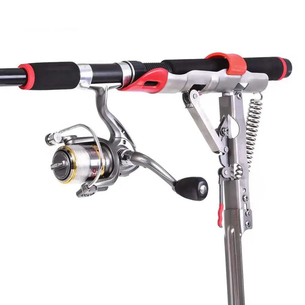 1Pc Hände-Freies Automatische Frühling Winkel Angelrute Halter Faltbare Anti-Rost Stahl Pole Stehen für Meer Angelrute angelgerät Dropship – Detail 4