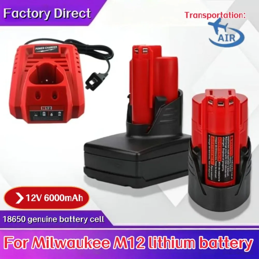For Milwaukee M12 12V lithium battery charger, handheld drill, lithium battery with high performance