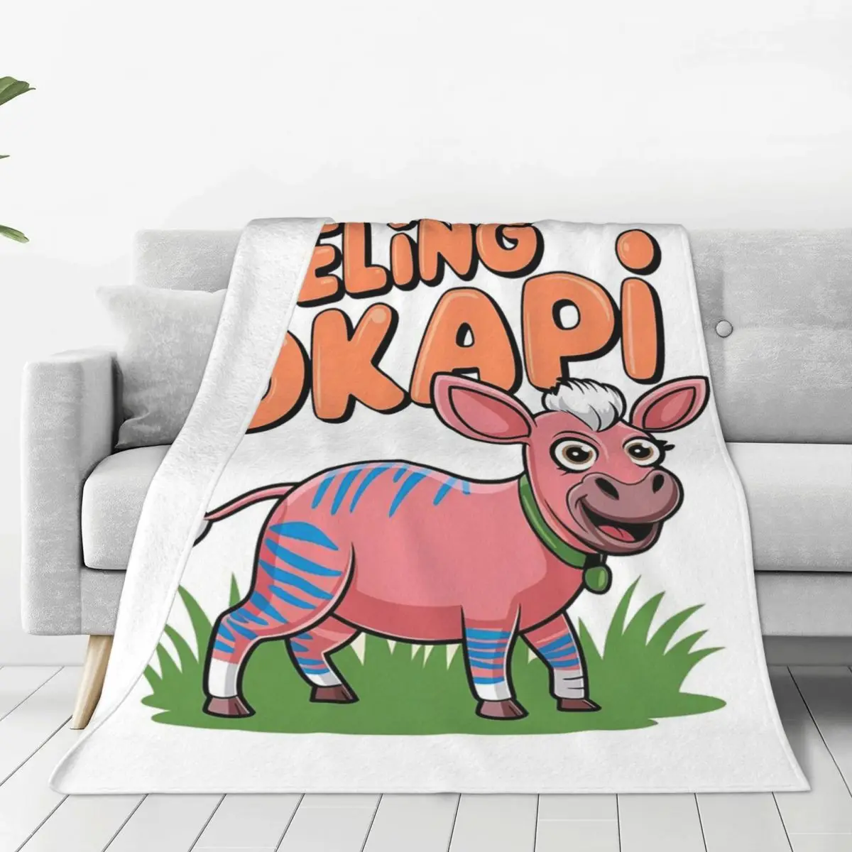 Feeling Okapi Blanket Flannel Multi-function Sofa Throw Blankets For Home Bedroom Office Throws Bedspread Quilt