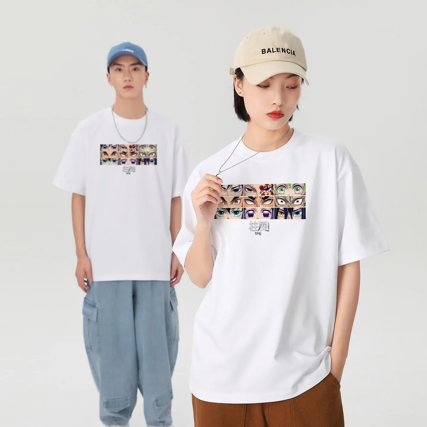 Anime Demon Slayer Peripheral Column Exhibition Joint Unlimited City Theater Edition2025Summer Koszulka męska/damska z czystej bawełny