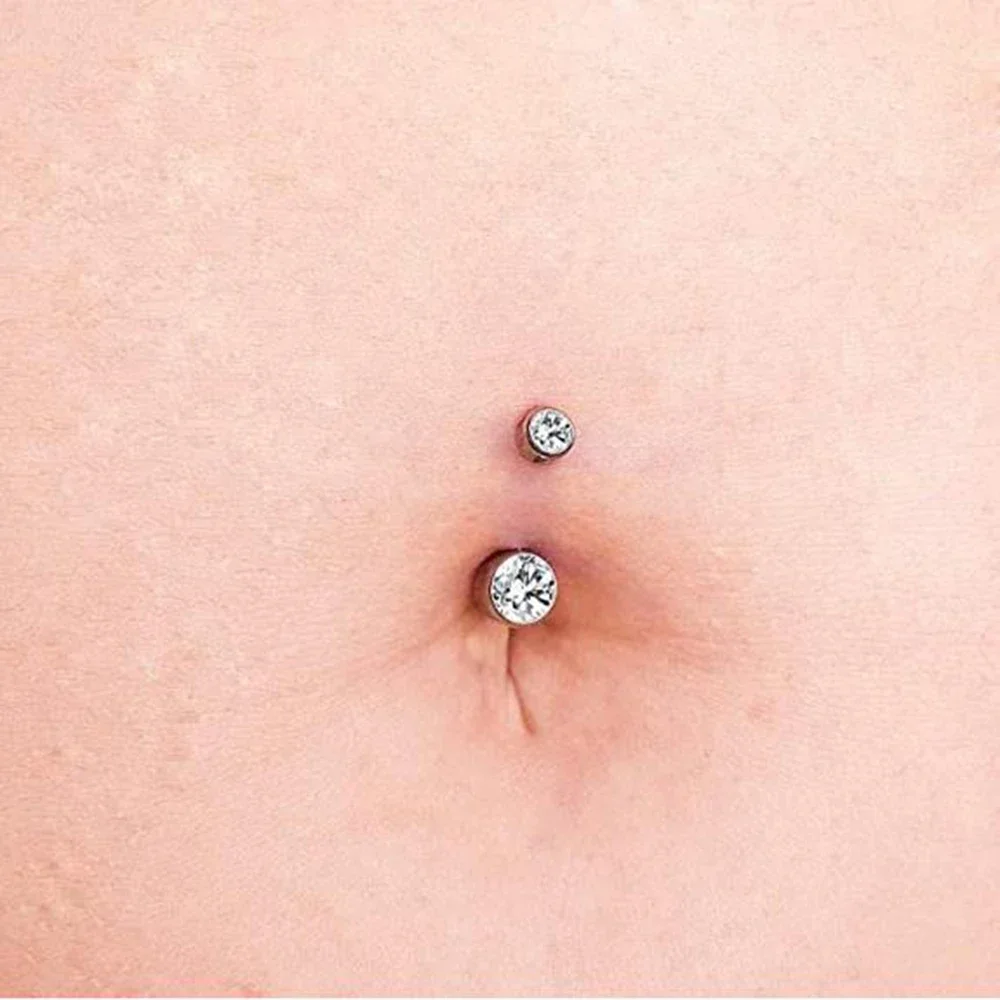 F136 Titanium Belly Button Piercing Hinge Segment External Helix 14G Zircon Piercing navel Women Sexy Body Jewelry Wholesale