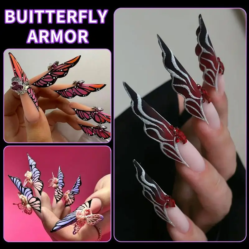 120Pcs Butterfly Shape Nail Extension False Tips Natural Sculpted Ballet Fake Nails Full Cover Press On Nails DIY Nail Supplies