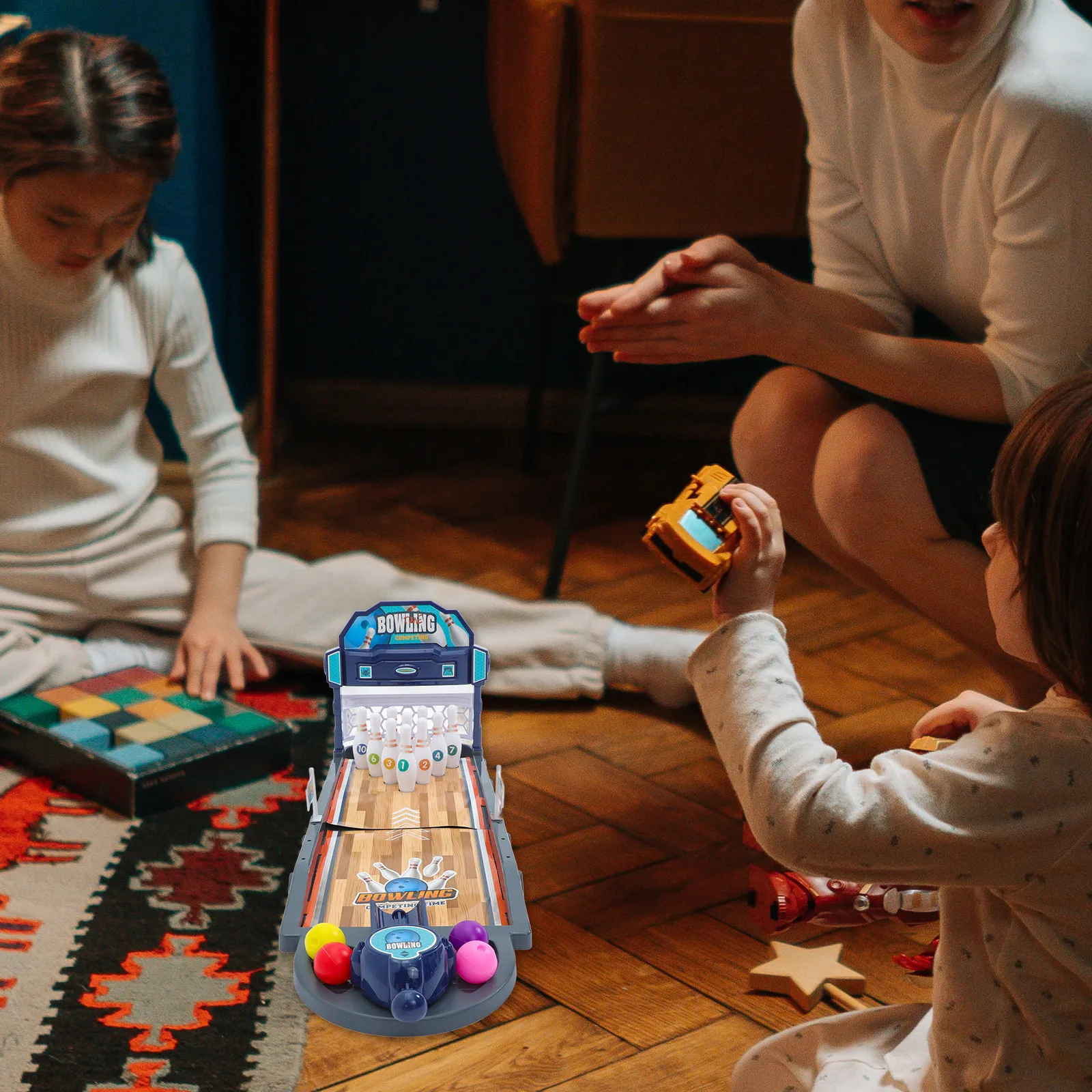 

1Set Bowling Game ABS Plastic Desktop Bowling Set for Kids Parent Child Interaction Indoor Outdoor Tabletop Recreation