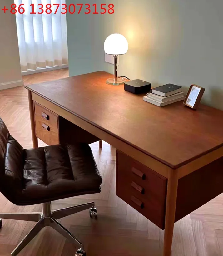 Medieval solid wood desk retro writing desk Nordic simple multi-functional desk desk