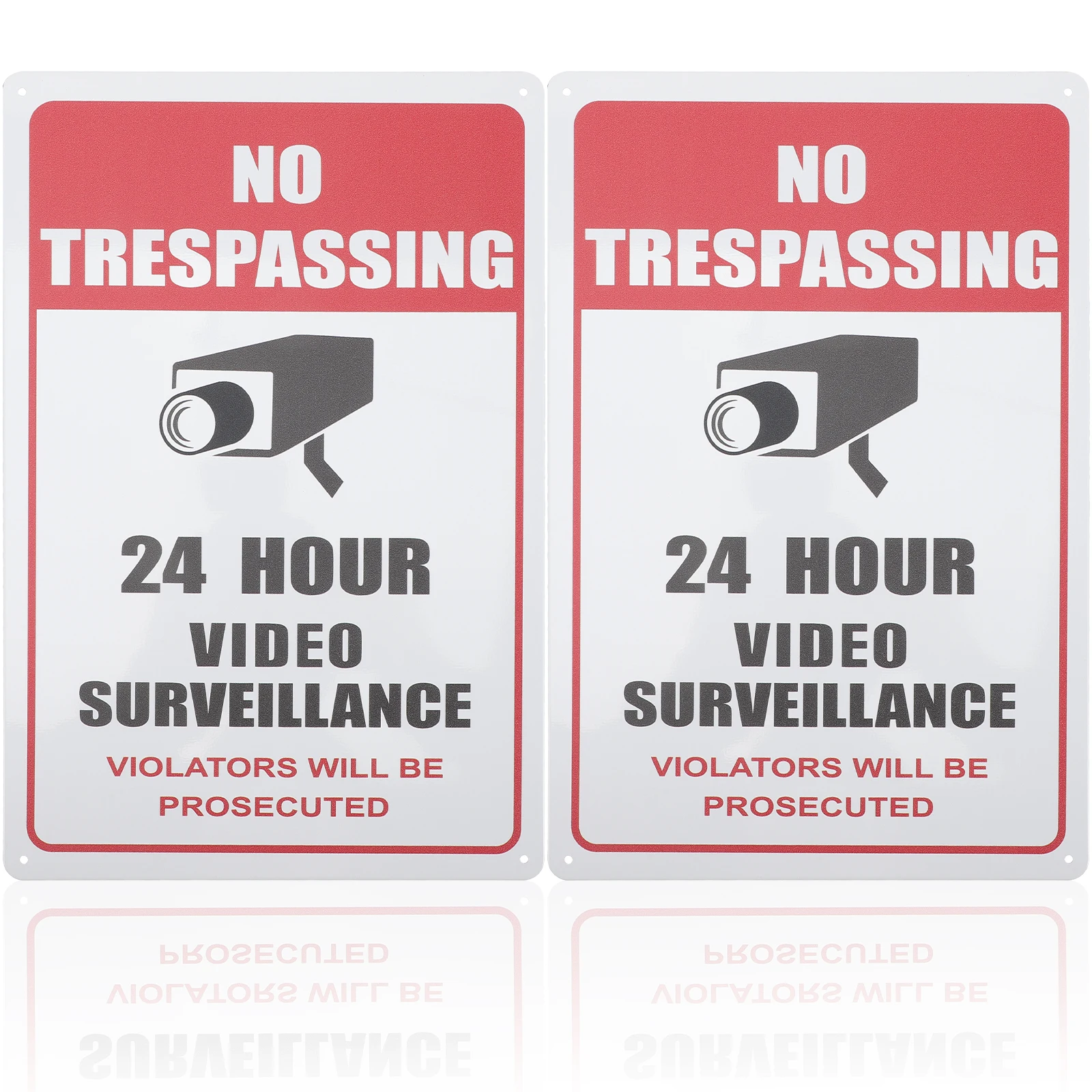 2pcs Retro Tin Signs High Quality Anti Rust Warning Boards No Trespassing Safety for Indoor