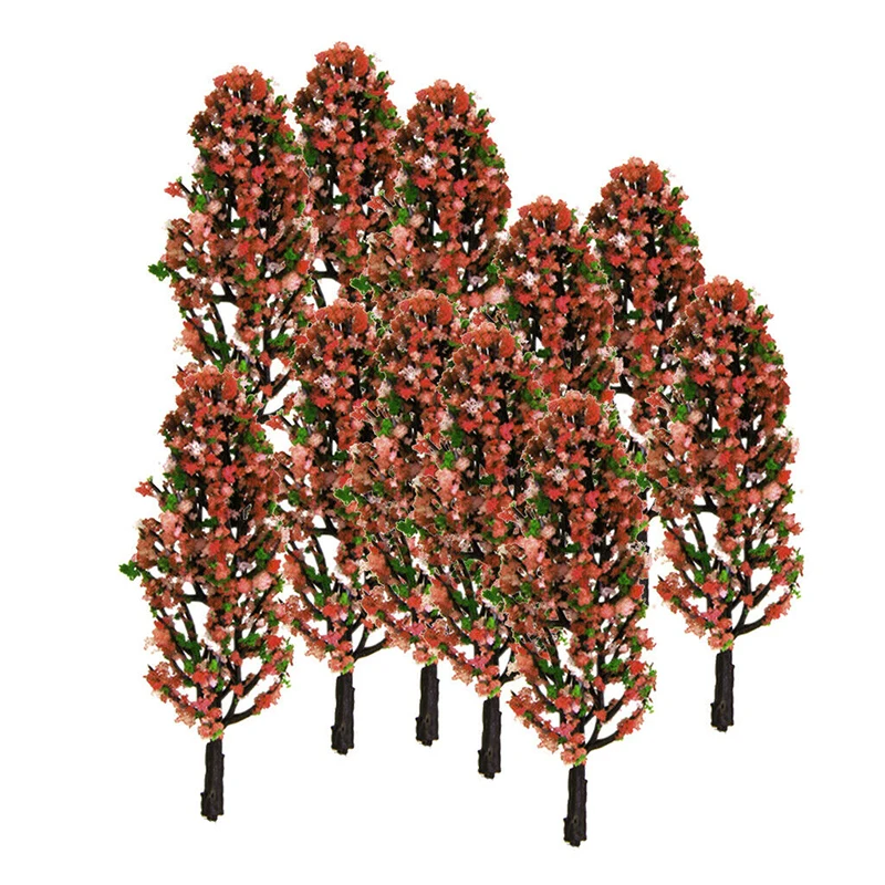 20Pcs 1:200 8.5cm Train Layout Model Flower Trees Street Park Scenery Sand Table Decor Layout Building Sand Table Models Toys
