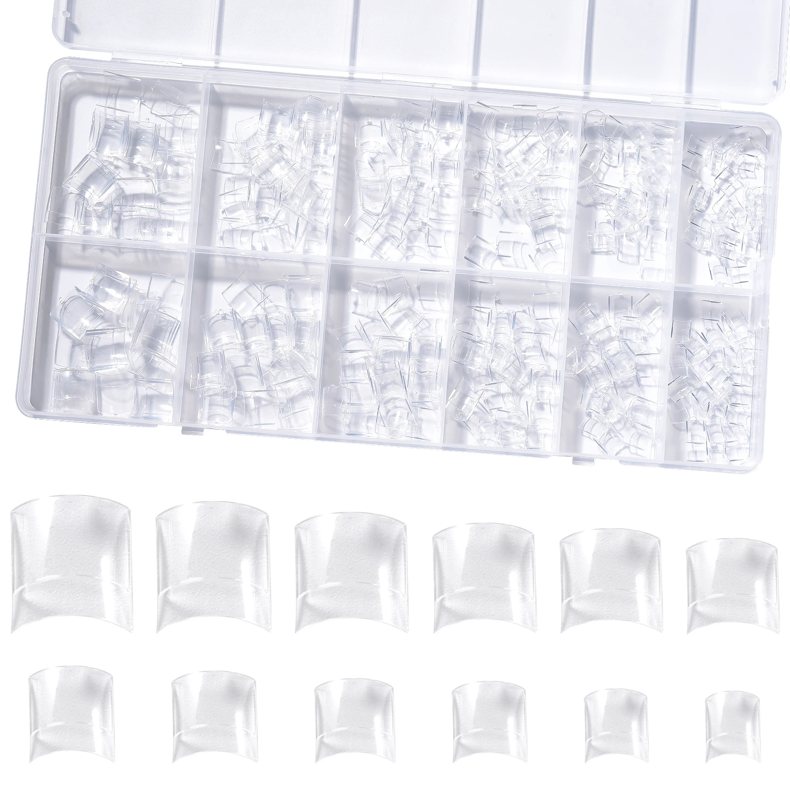 

Short False Nails Tips 360Pcs Half Cover Square DIY Nail Extension Manicure Tools Transparent ABS KADS Press On Nails